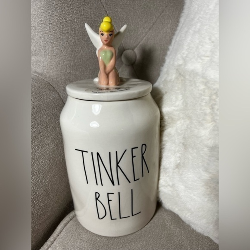 NEW Rae Dunn White Ceramic Disney Tinker Bell Canister